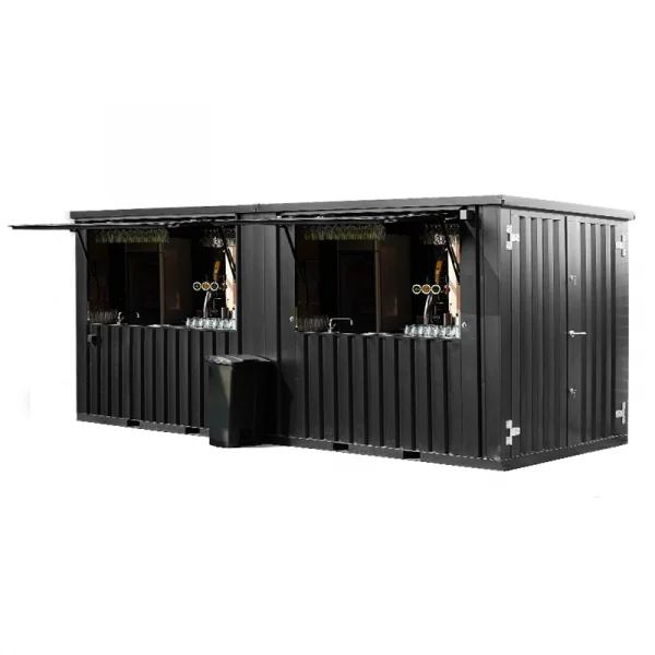 Container Bar Smontabile 8×2 metri Nero RAL 9005