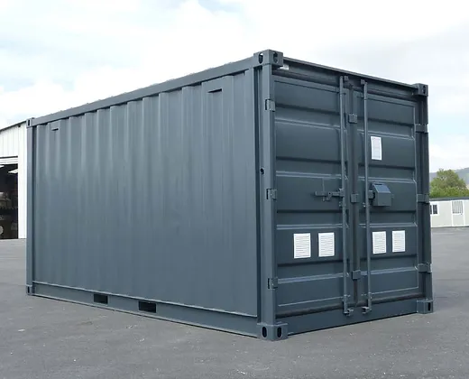 Container 15 piedi con impianto elettrico, griglie di ventilazione e serratura a chiave